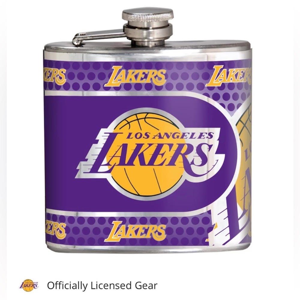 NWT Los Angeles Lakers Silver 6oz. Stainless Steel Hip Flask
